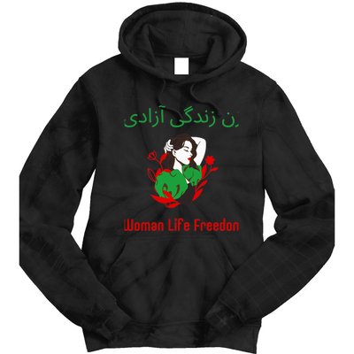 Woman Life Freedom Zan Zendegi Azadi Persian Woman Iran Tie Dye Hoodie