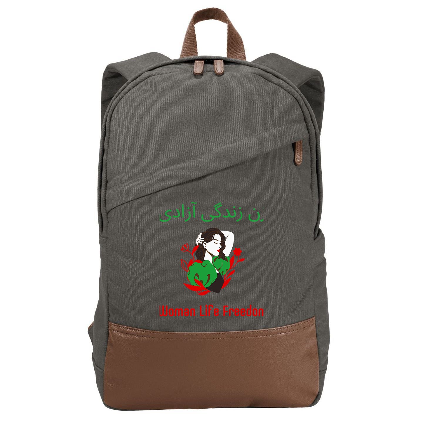 Woman Life Freedom Zan Zendegi Azadi Persian Woman Iran Cotton Canvas Backpack