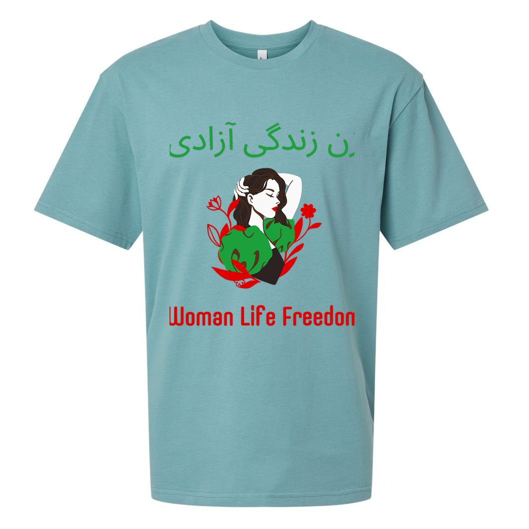 Woman Life Freedom Zan Zendegi Azadi Persian Woman Iran Sueded Cloud Jersey T-Shirt