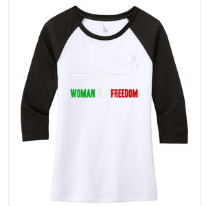 Woman Life Freedom Zan Zendegi Azadi Women Life Freedom Women's Tri-Blend 3/4-Sleeve Raglan Shirt