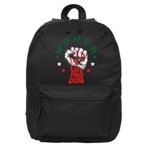 WOMEN LIFE FREEDOM Farsi Zan Zendegi Azadi With Female Fist 16 in Basic Backpack