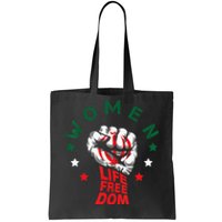 WOMEN LIFE FREEDOM Farsi Zan Zendegi Azadi With Female Fist Tote Bag