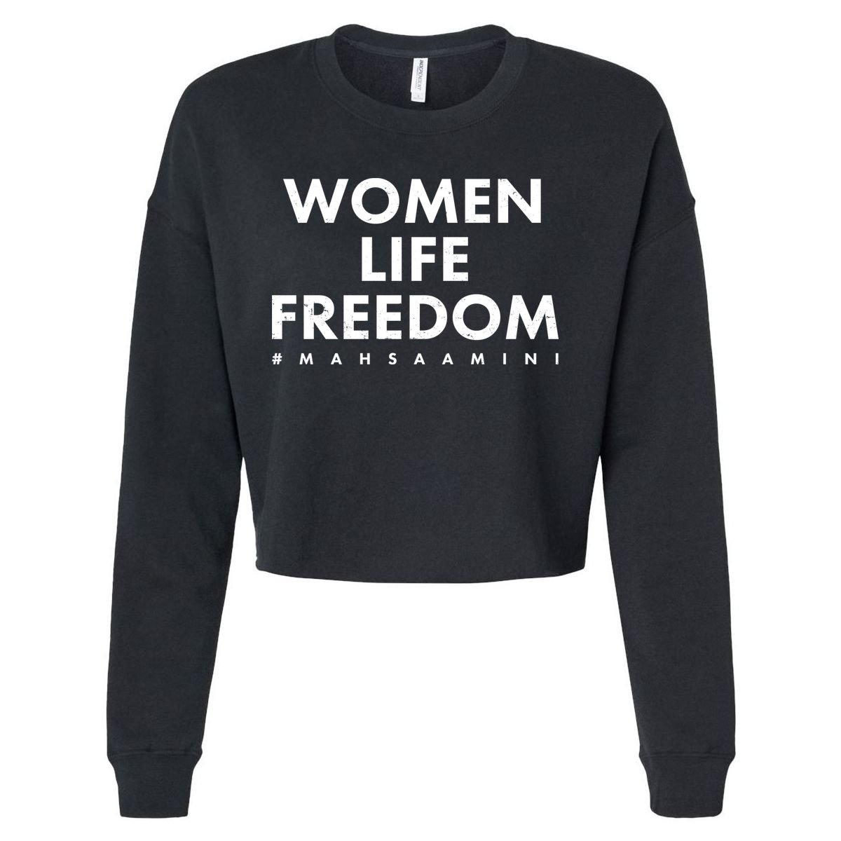 Women Life Freedom #Mahsa Amini Cropped Pullover Crew