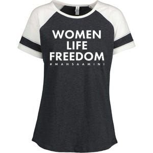 Women Life Freedom #Mahsa Amini Enza Ladies Jersey Colorblock Tee