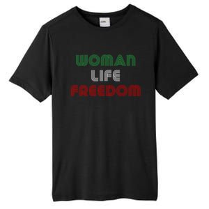 Wo Life Freedom Iran Protest Slogan Gift Tall Fusion ChromaSoft Performance T-Shirt