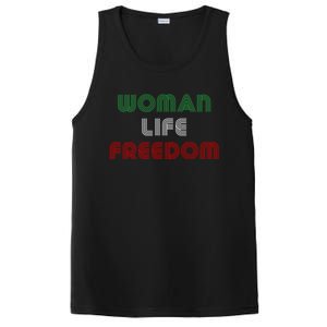 Wo Life Freedom Iran Protest Slogan Gift PosiCharge Competitor Tank