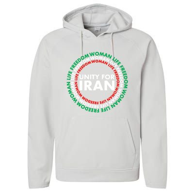 Wo Life Freedom Iran Unity For Iran Gift Performance Fleece Hoodie