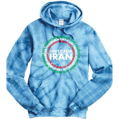 Wo Life Freedom Iran Unity For Iran Gift Tie Dye Hoodie