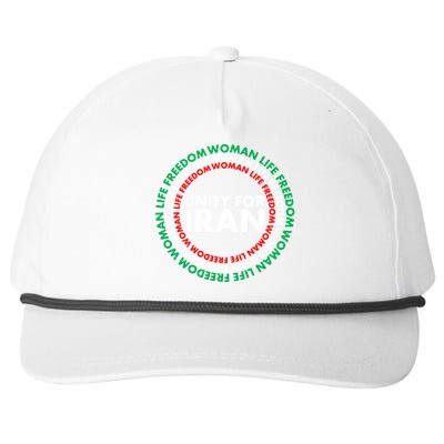 Wo Life Freedom Iran Unity For Iran Gift Snapback Five-Panel Rope Hat