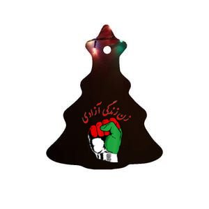 WOMEN LIFE FREEDOM, Iranian Flag Wo of Iran Ceramic Tree Ornament