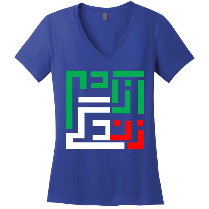 Wo Life Freedom Iran Zan Zendegi Azadi Persian Cool Gift Women's V-Neck T-Shirt