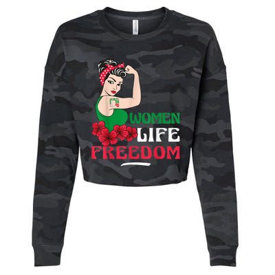 Wo Life Freedom, Support Wo Iran, Cute Iranian Wo Cropped Pullover Crew