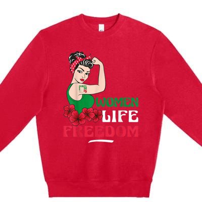 Wo Life Freedom, Support Wo Iran, Cute Iranian Wo Premium Crewneck Sweatshirt