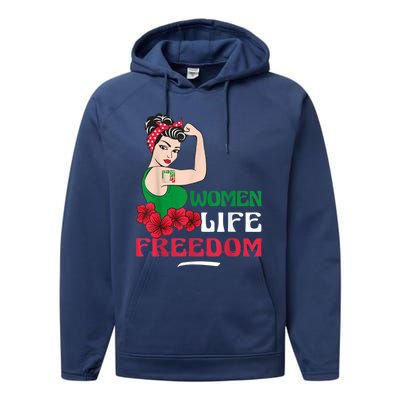 Wo Life Freedom, Support Wo Iran, Cute Iranian Wo Performance Fleece Hoodie