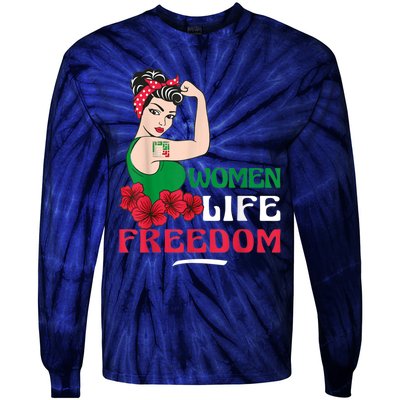 Wo Life Freedom, Support Wo Iran, Cute Iranian Wo Tie-Dye Long Sleeve Shirt