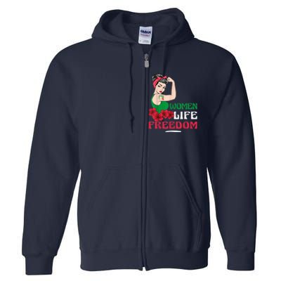 Wo Life Freedom, Support Wo Iran, Cute Iranian Wo Full Zip Hoodie