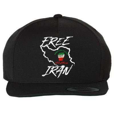 Women Life Freedom Vintage Iranian Distressed Free Iran Wool Snapback Cap