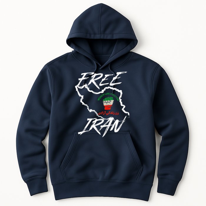 Women Life Freedom Vintage Iranian Distressed Free Iran Hoodie