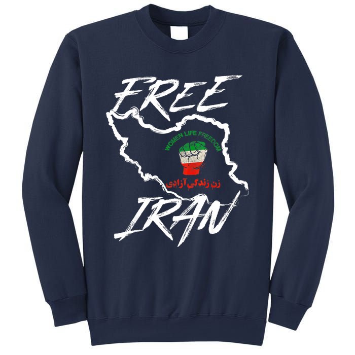 Women Life Freedom Vintage Iranian Distressed Free Iran Sweatshirt