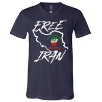 Women Life Freedom Vintage Iranian Distressed Free Iran V-Neck T-Shirt