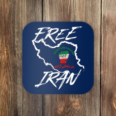 Women Life Freedom Vintage Iranian Distressed Free Iran Coaster