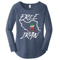 Women Life Freedom Vintage Iranian Distressed Free Iran Women's Perfect Tri Tunic Long Sleeve Shirt