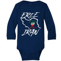 Women Life Freedom Vintage Iranian Distressed Free Iran Baby Long Sleeve Bodysuit