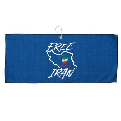 Women Life Freedom Vintage Iranian Distressed Free Iran Large Microfiber Waffle Golf Towel