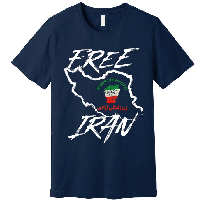 Women Life Freedom Vintage Iranian Distressed Free Iran Premium T-Shirt