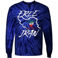 Women Life Freedom Vintage Iranian Distressed Free Iran Tie-Dye Long Sleeve Shirt