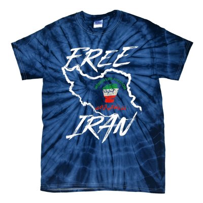 Women Life Freedom Vintage Iranian Distressed Free Iran Tie-Dye T-Shirt