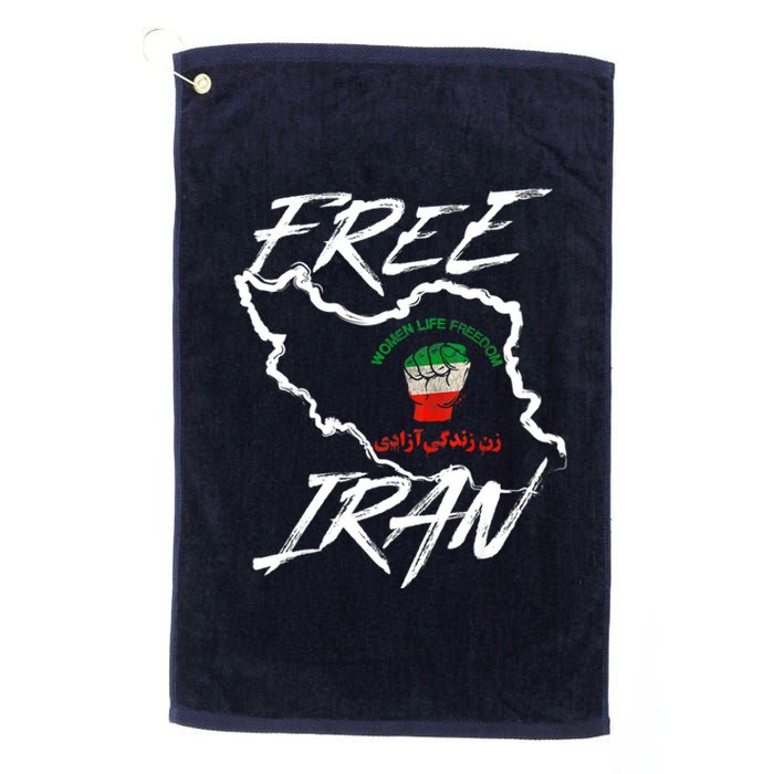 Women Life Freedom Vintage Iranian Distressed Free Iran Platinum Collection Golf Towel