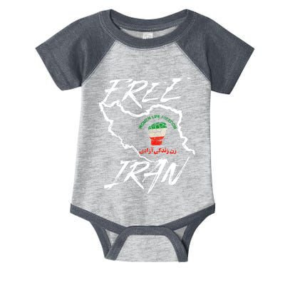 Women Life Freedom Vintage Iranian Distressed Free Iran Infant Baby Jersey Bodysuit