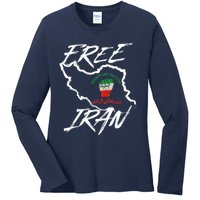 Women Life Freedom Vintage Iranian Distressed Free Iran Ladies Long Sleeve Shirt