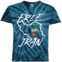 Women Life Freedom Vintage Iranian Distressed Free Iran Kids Tie-Dye T-Shirt