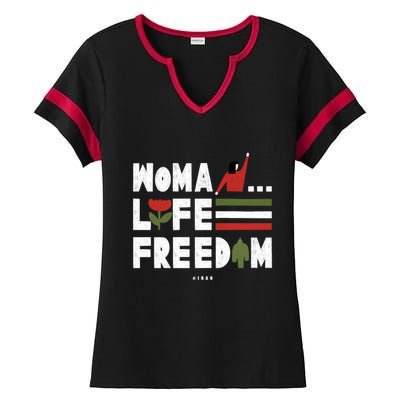 Wo Life Freedom Funny Gift Ladies Halftime Notch Neck Tee