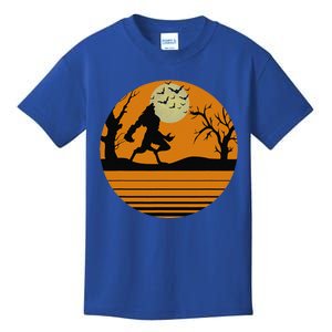 Werewolf Lycanthropy Full Moon Silhouette Halloween Costume Kids T-Shirt