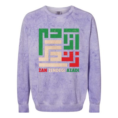 Women Life Freedom Mahsa Amini Zan Zendegi Azadi Iran Colorblast Crewneck Sweatshirt