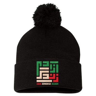 Women Life Freedom Mahsa Amini Zan Zendegi Azadi Iran Pom Pom 12in Knit Beanie