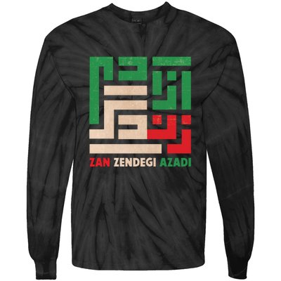 Women Life Freedom Mahsa Amini Zan Zendegi Azadi Iran Tie-Dye Long Sleeve Shirt