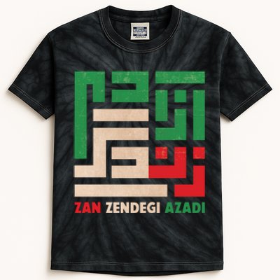 Women Life Freedom Mahsa Amini Zan Zendegi Azadi Iran Kids Tie-Dye T-Shirt