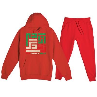 Women Life Freedom Mahsa Amini Zan Zendegi Azadi Iran Premium Hooded Sweatsuit Set