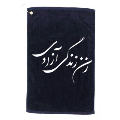 Women Life Freedom In Farsi Shirt, Zan Zendegi Azadi Platinum Collection Golf Towel