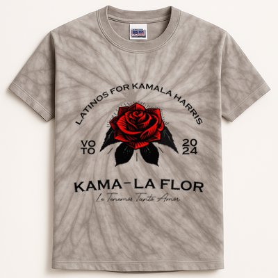 Wo Latinos For Kamala La Flor Tenemos Tanto Amor Kids Tie-Dye T-Shirt