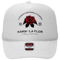 Wo Latinos For Kamala La Flor Tenemos Tanto Amor High Crown Mesh Back Trucker Hat