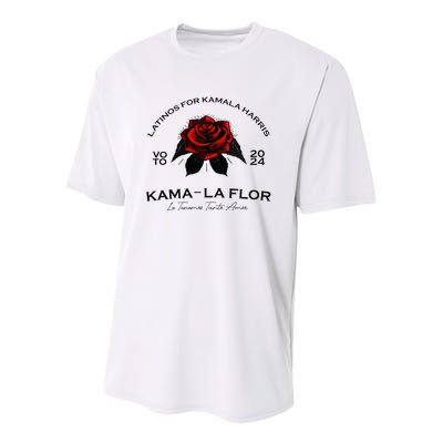 Wo Latinos For Kamala La Flor Tenemos Tanto Amor Youth Performance Sprint T-Shirt