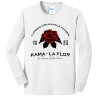 Wo Latinos For Kamala La Flor Tenemos Tanto Amor Kids Long Sleeve Shirt