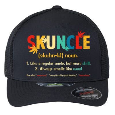 Weed Lover Fun Uncle Weed Smoker Skuncle Marijuana Cannabis Flexfit Unipanel Trucker Cap