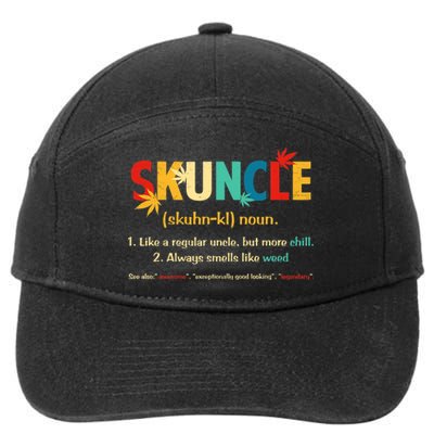 Weed Lover Fun Uncle Weed Smoker Skuncle Marijuana Cannabis 7-Panel Snapback Hat