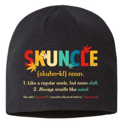 Weed Lover Fun Uncle Weed Smoker Skuncle Marijuana Cannabis Sustainable Beanie